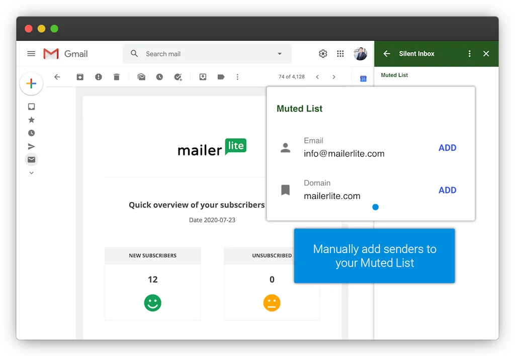 Silent Inbox for Gmail screenshot 4 of 4