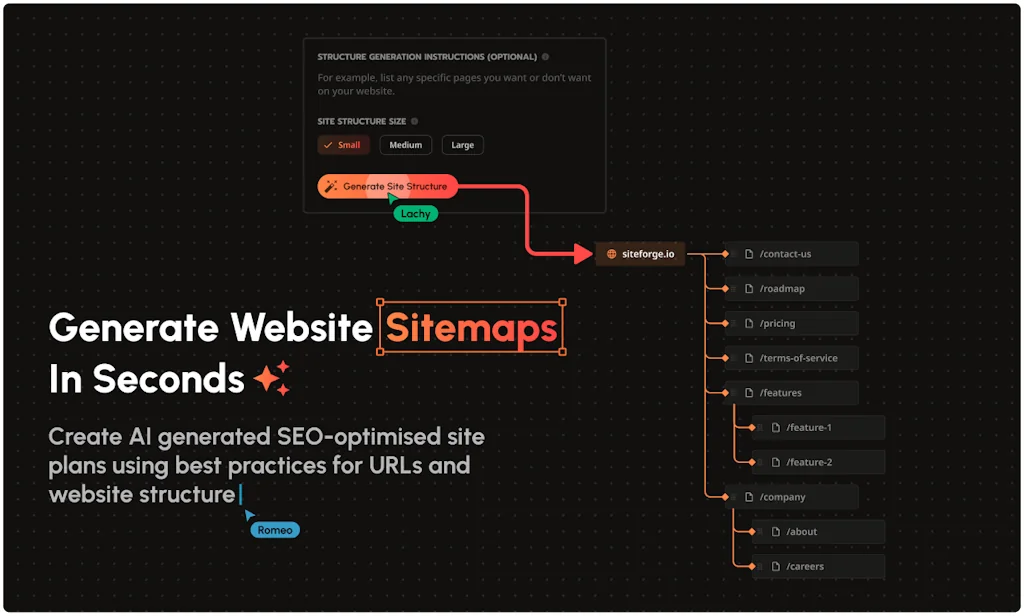 SiteForge - AI Website Wireframer screenshot 2 of 3
