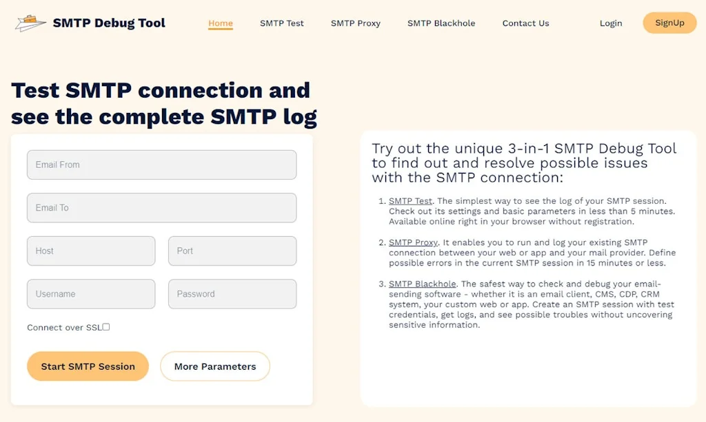 SMTP Debug Tool screenshot 2 of 7