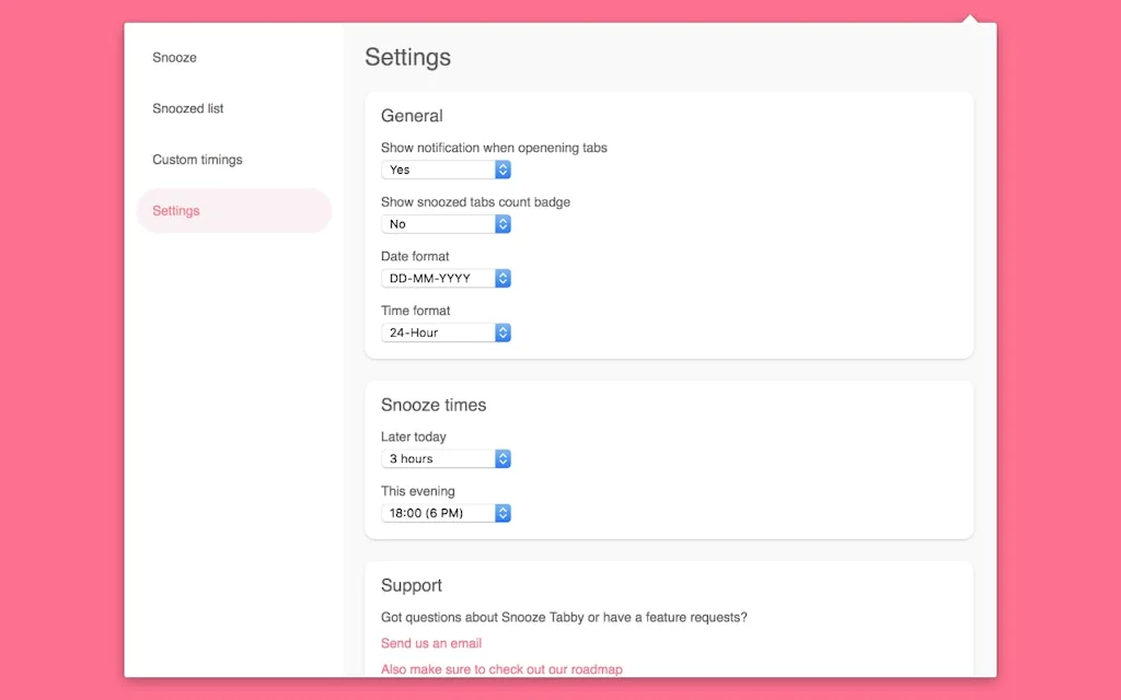 Snooze Tabby screenshot 1 of 3