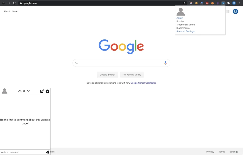 Socially Browse Chrome Extension screenshot 3 of 3