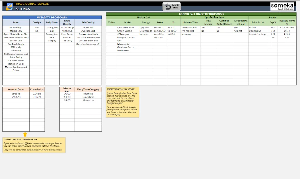 Someka Trading Journal Excel Template screenshot 7 of 8