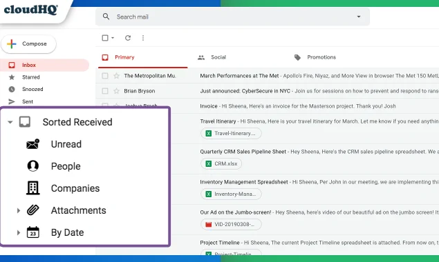 Sort Gmail Inbox by cloudHQ screenshot 5 of 12