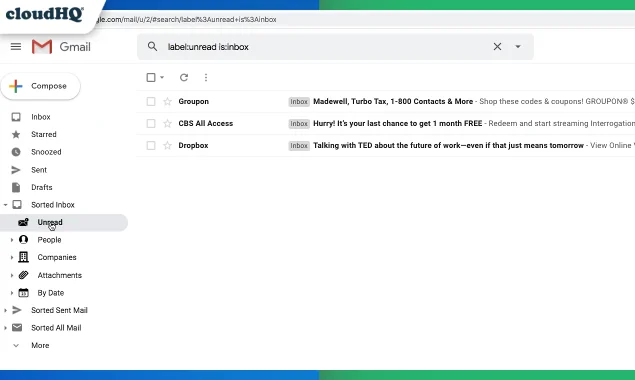 Sort Gmail Inbox by cloudHQ screenshot 6 of 12