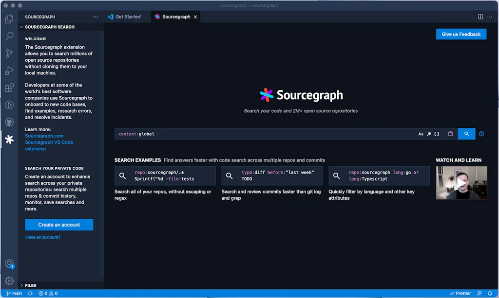 Sourcegraph for VS Code screenshot 2 of 5