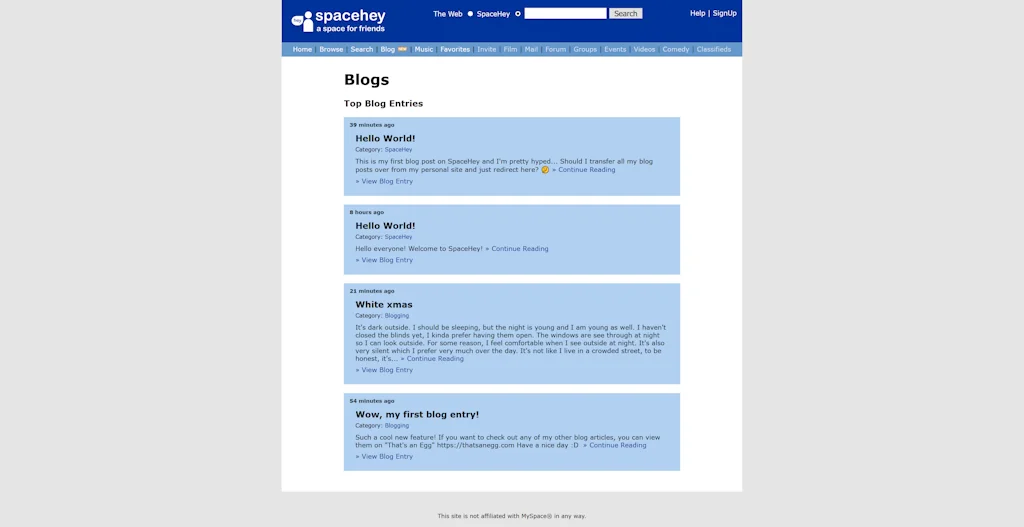 SpaceHey screenshot 3 of 4