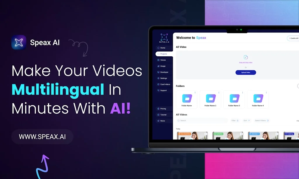 Speax - AI Video Dubbing screenshot 1 of 6