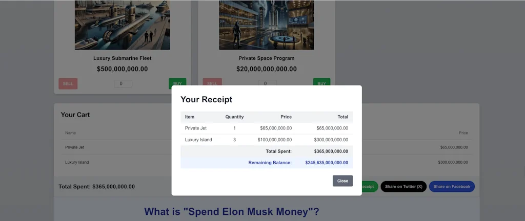 Spend Elon Musk Money screenshot 3 of 3