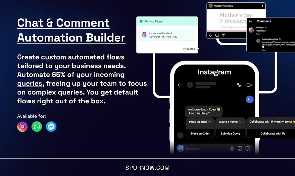 Spur: Instagram & WhatsApp Automations screenshot 1 of 3
