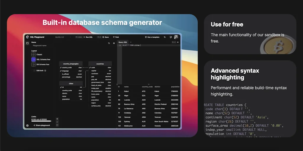 SQL Playground screenshot 1 of 3