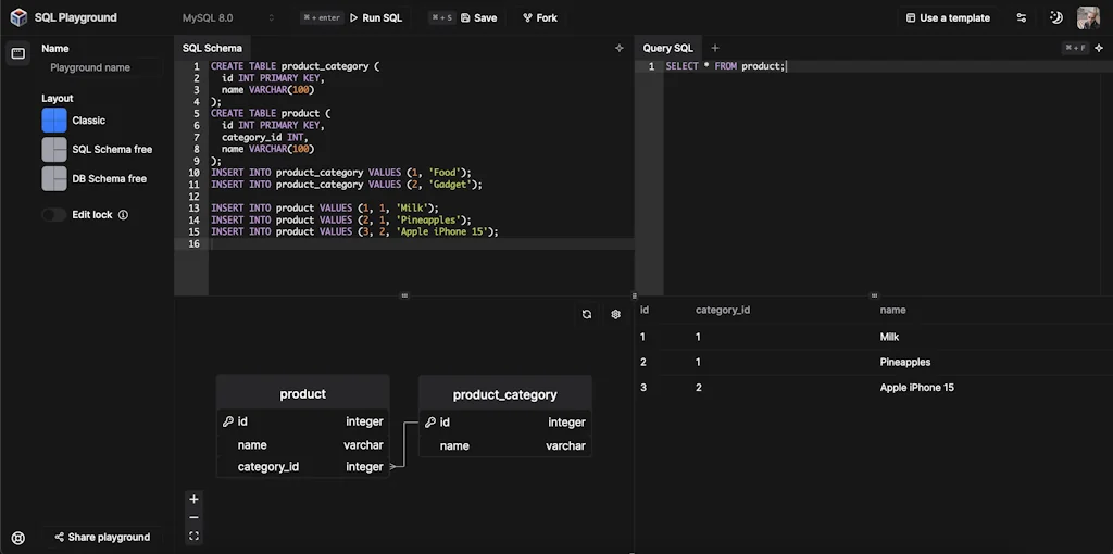 SQL Playground screenshot 2 of 3