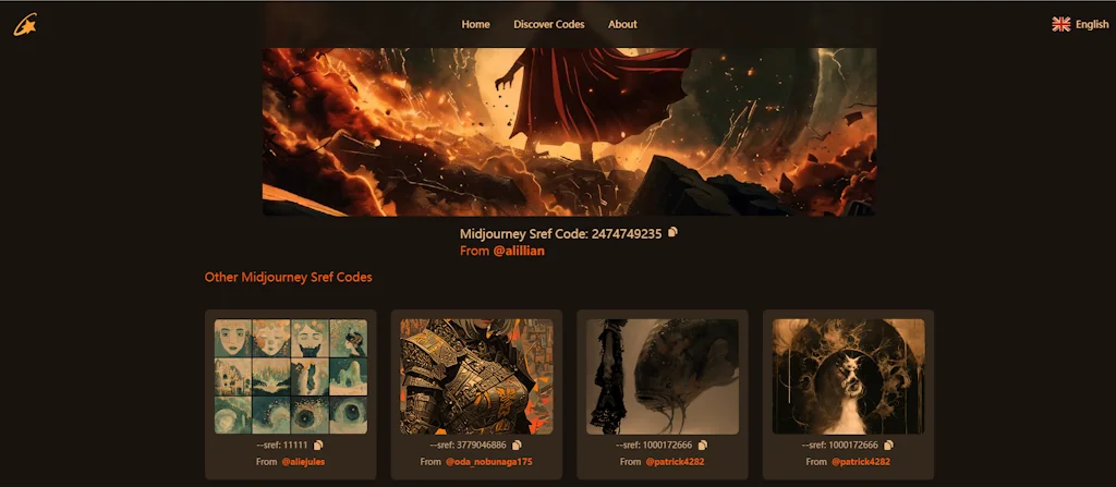 SrefHunter - Free Midjourney sref screenshot 2 of 3