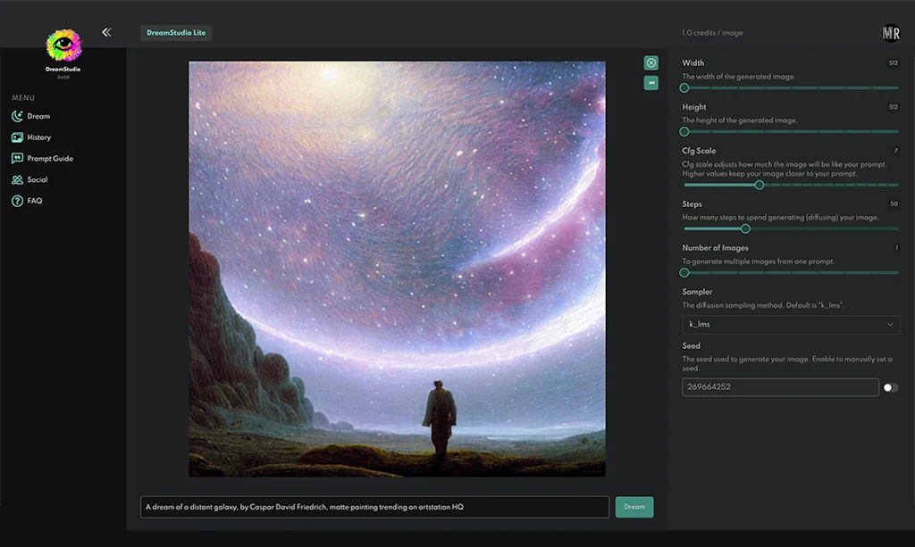 Stable Diffusion - DreamStudio screenshot 2 of 4