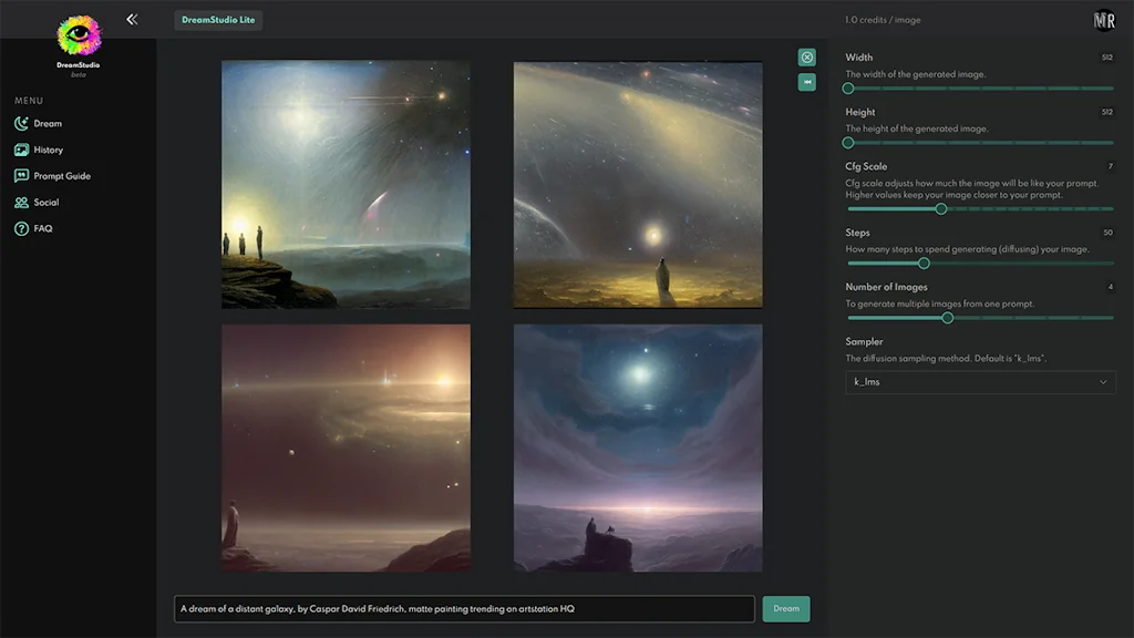 Stable Diffusion - DreamStudio screenshot 3 of 4