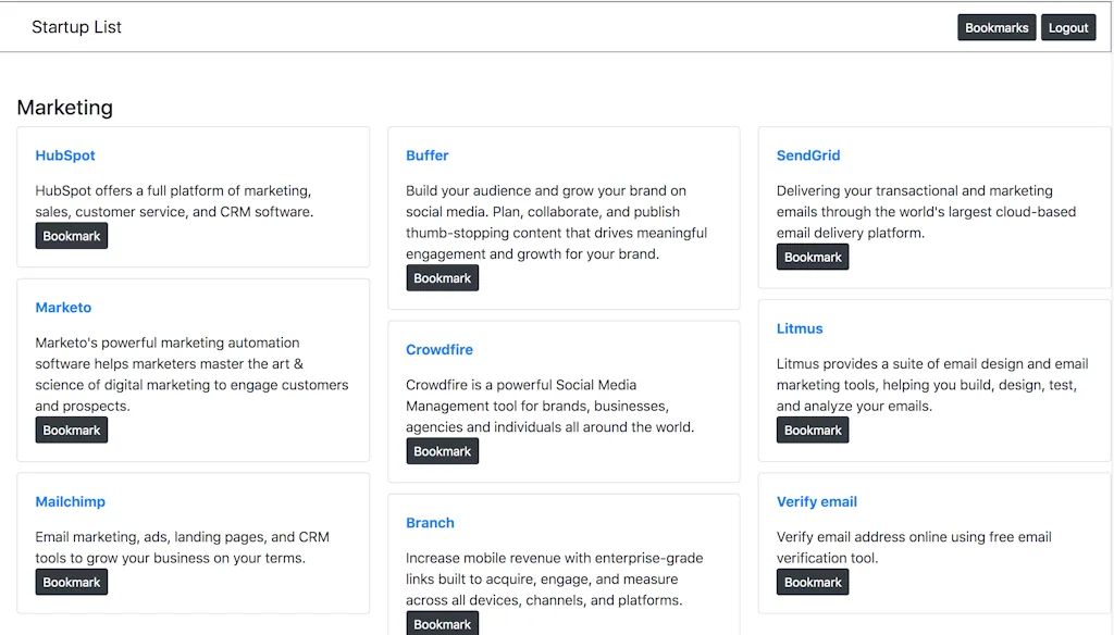 Startup List screenshot 5 of 5
