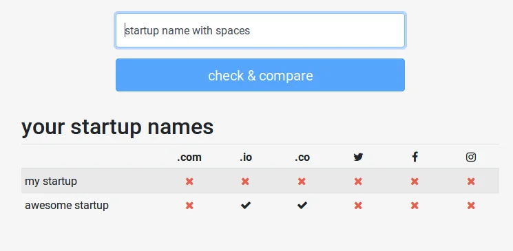 Startup Name Check screenshot 1 of 2