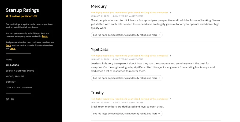 Startup Ratings screenshot 1 of 3