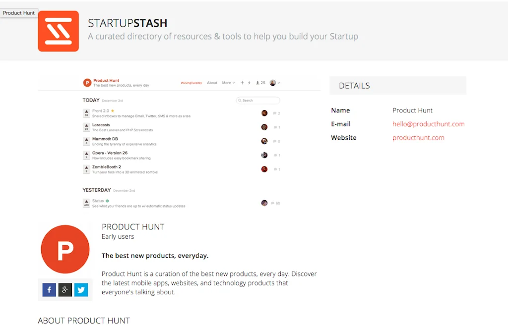 Startup Stash screenshot 1 of 2