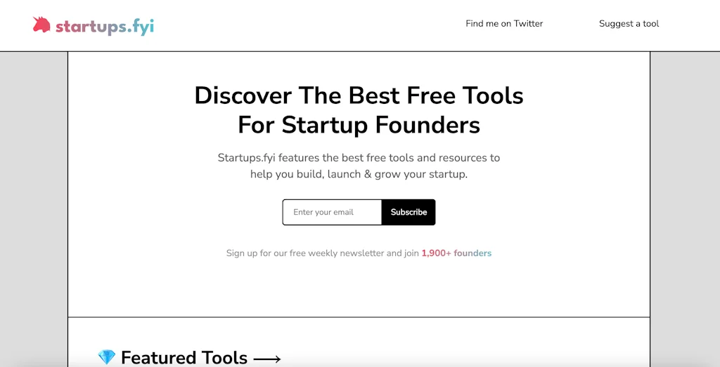 Startups.fyi screenshot 1 of 2
