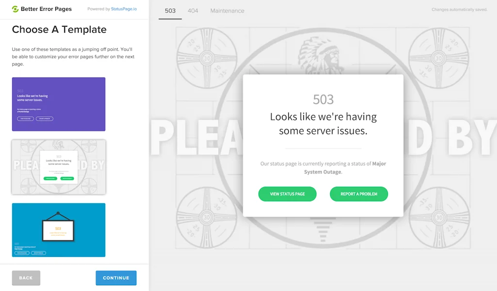 Statuspage screenshot 2 of 2