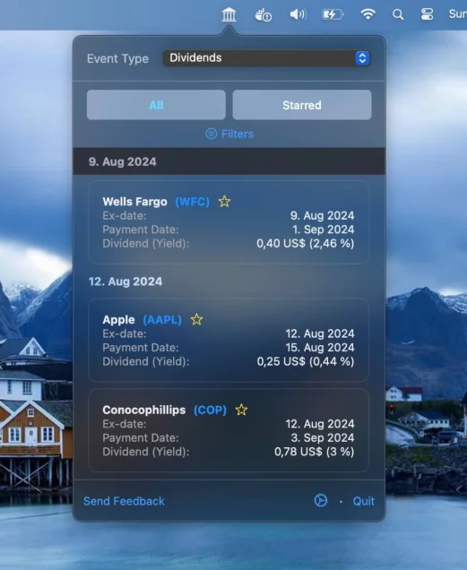 Stock Calendar App screenshot 1 of 3