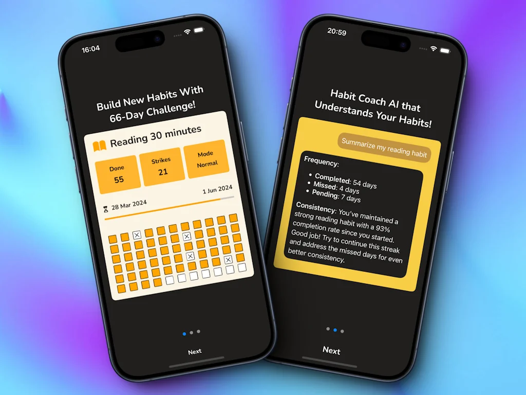 Streaks66 - Habit Tracker AI screenshot 1 of 6