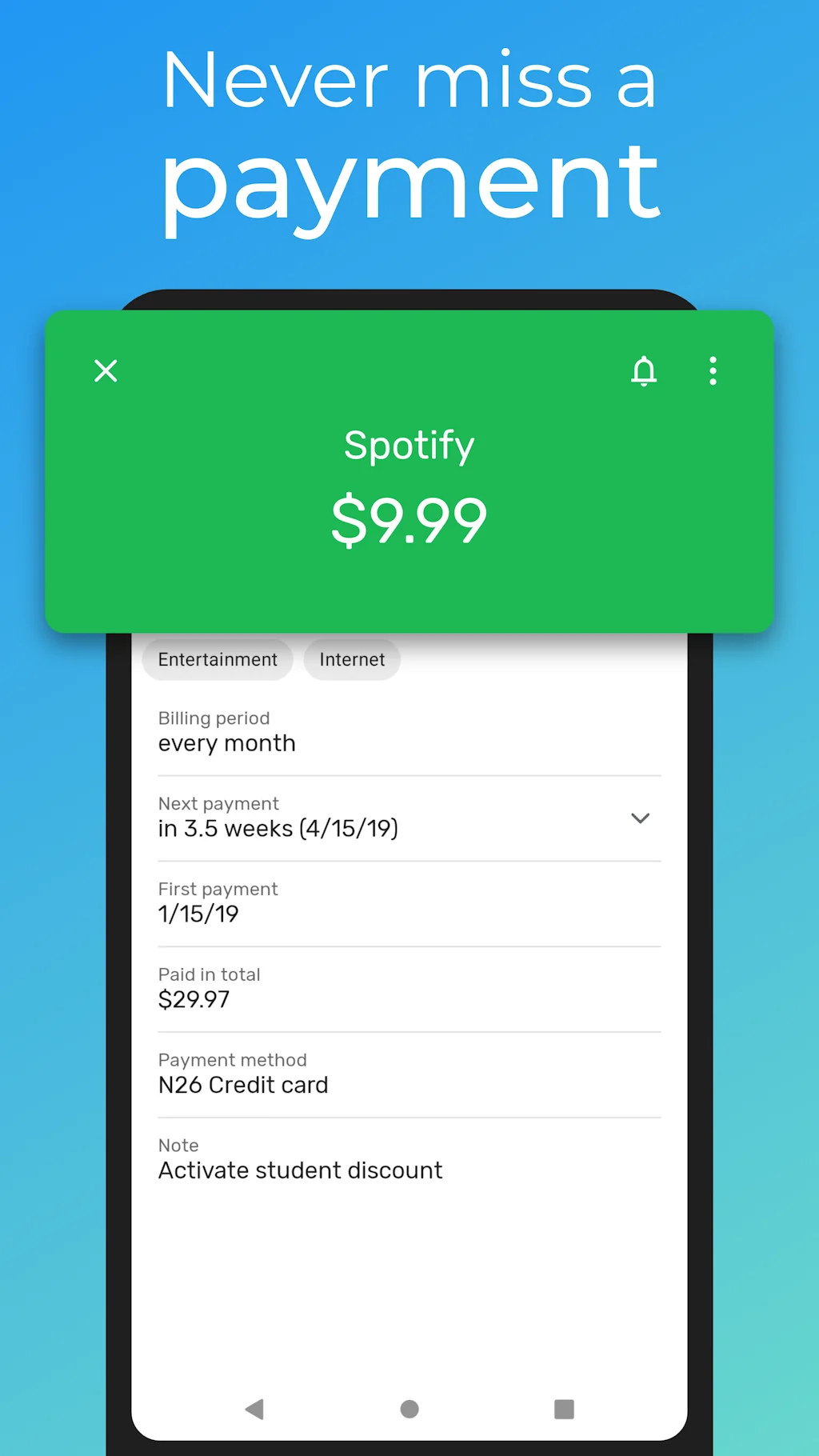 Subscriptions screenshot 2 of 4