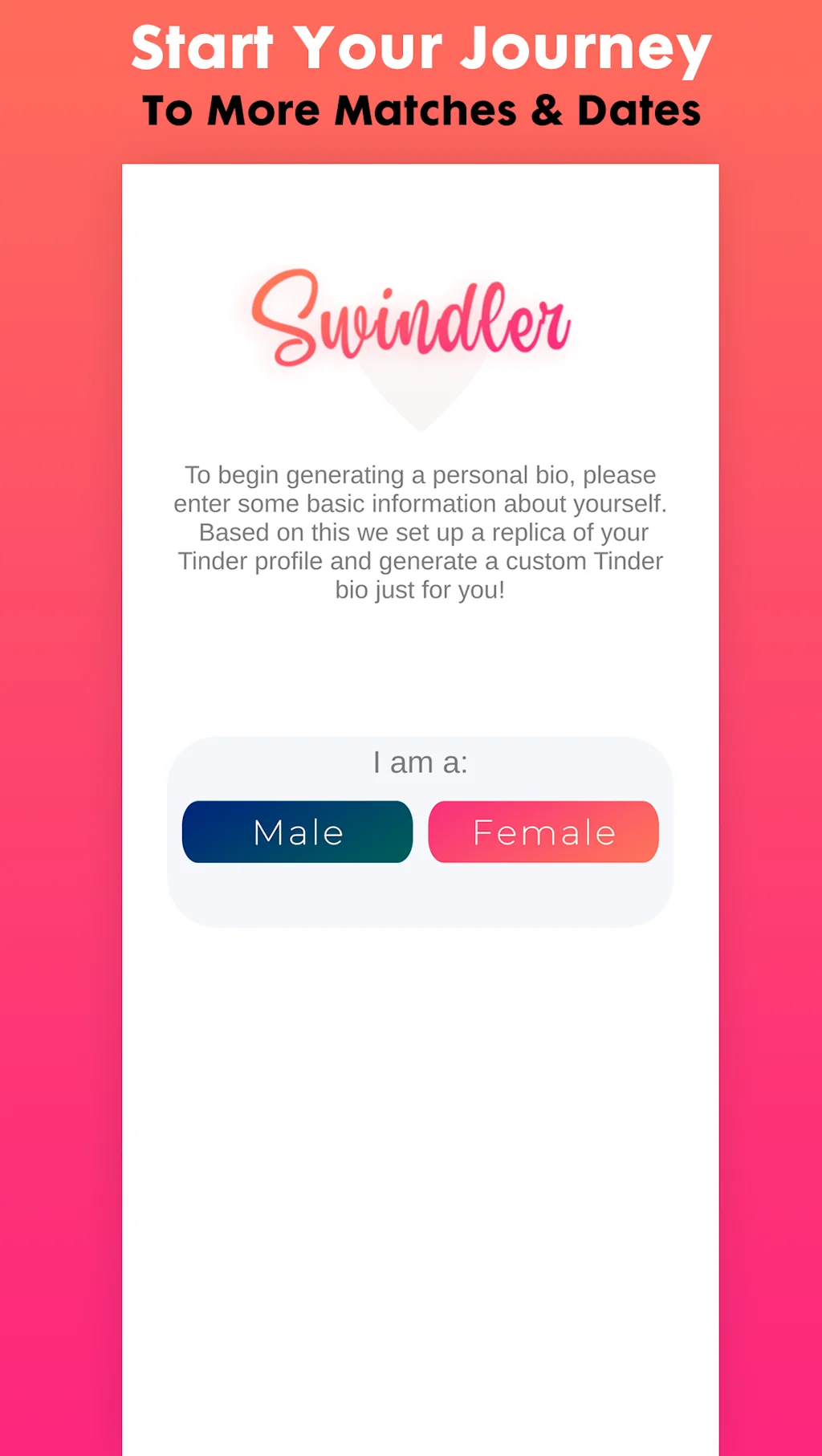 Swindler: Create.Tinder.Bio with AI screenshot 5 of 5