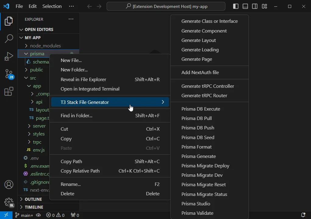 T3 Stack, Next and React File Generator screenshot 2 of 3