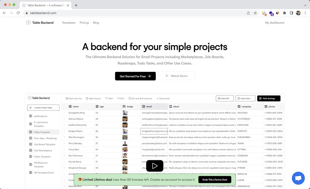 Table Backend screenshot 2 of 11