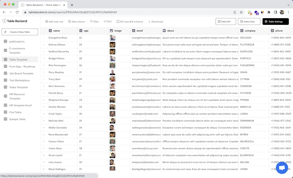 Table Backend screenshot 8 of 11