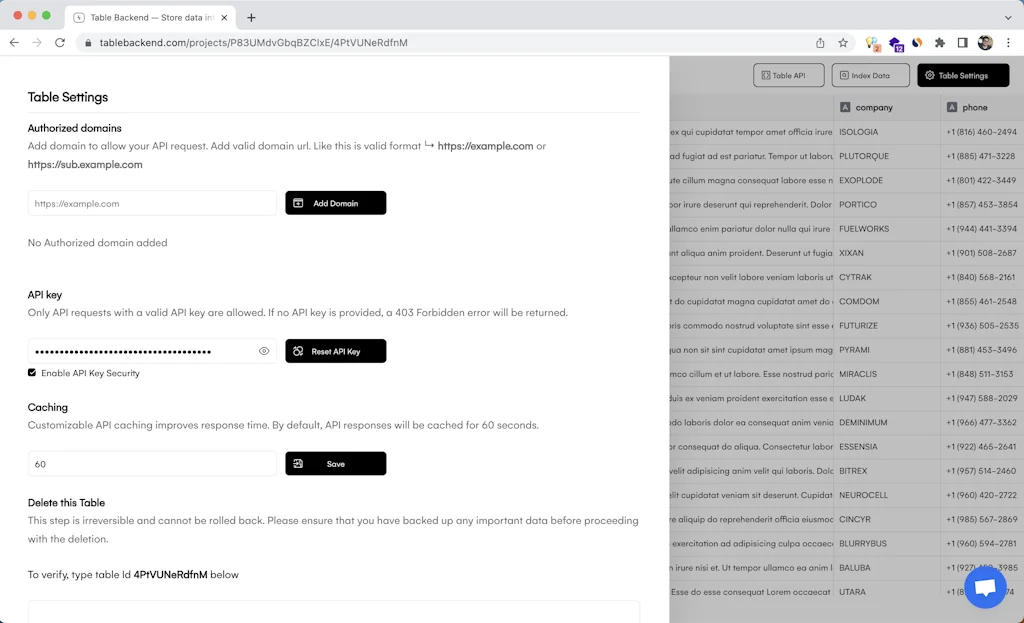 Table Backend screenshot 9 of 11