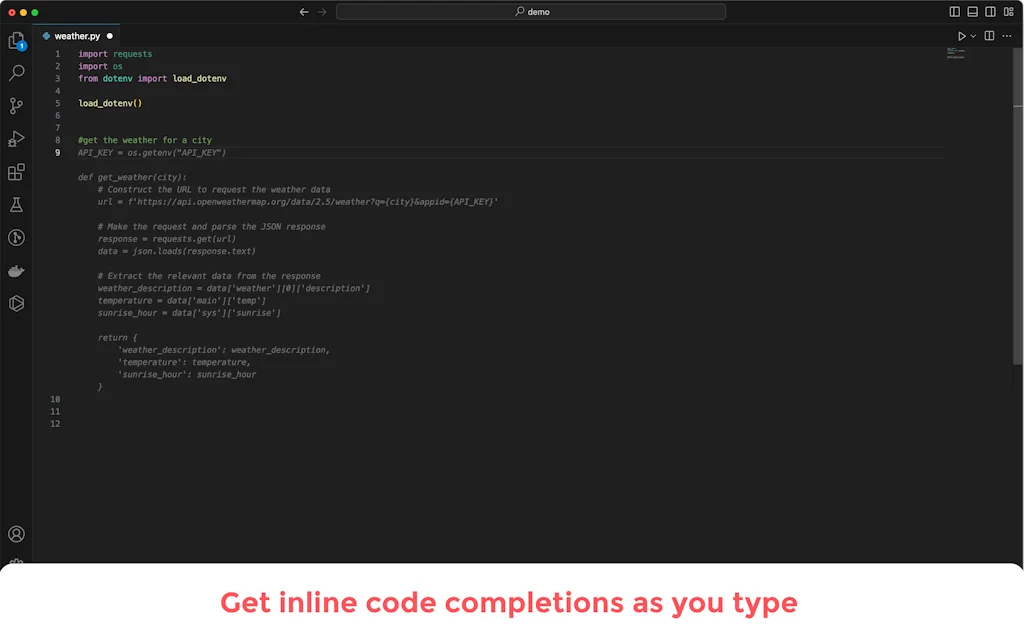 TabNine screenshot 2 of 7