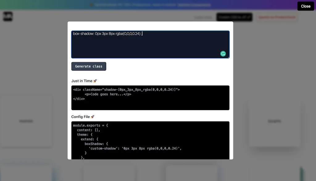 Tailwind Box Shadows screenshot 3 of 3