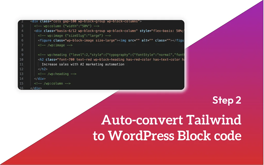 Tailwind to WordPress Blocks screenshot 4 of 6