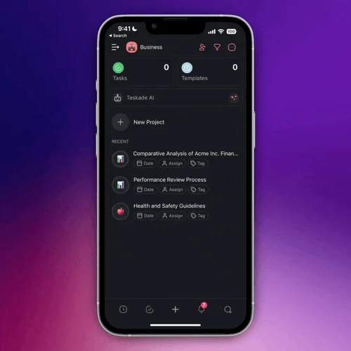Taskade AI Mobile: Supercharge Workflows screenshot 2 of 5