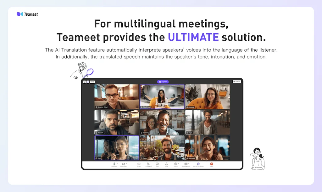 Teameet - Multilingual Team Meeting screenshot 2 of 3