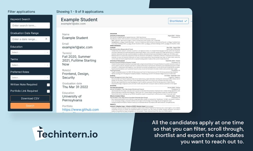 Techintern.io screenshot 4 of 4