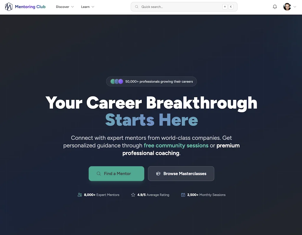 The Mentoring Club screenshot 2 of 3