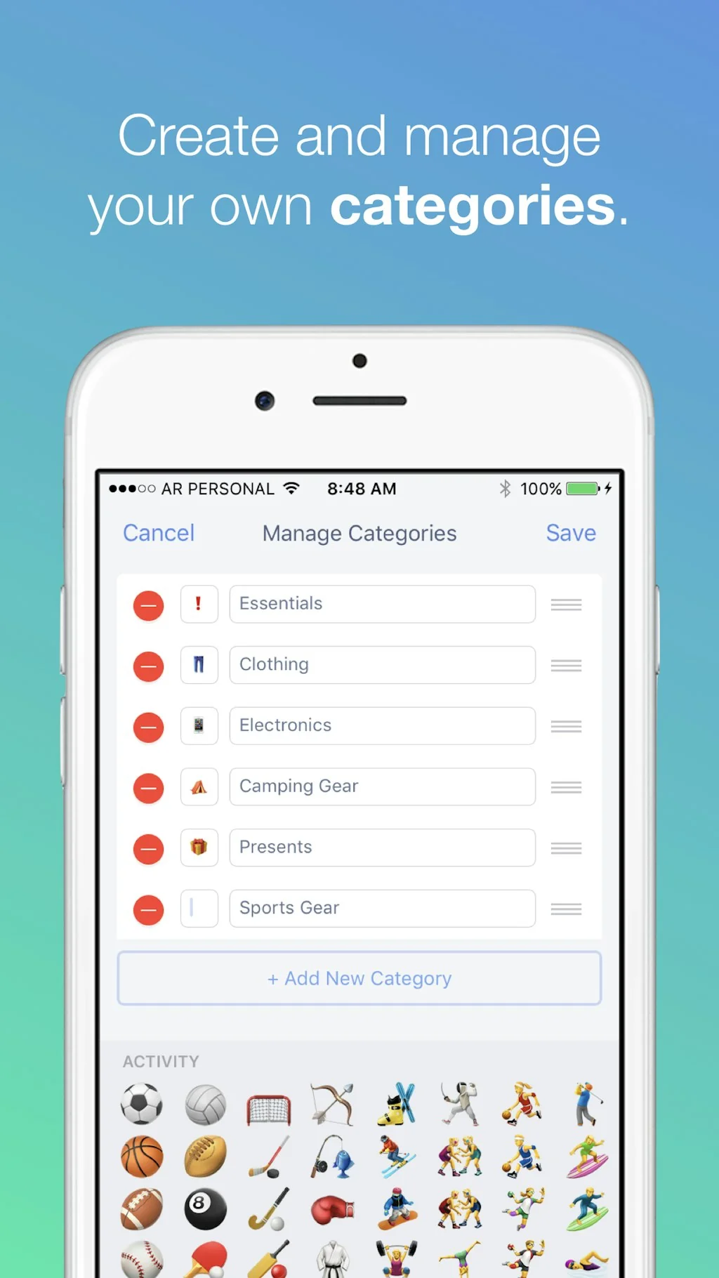 The Packing List for iOS screenshot 2 of 5