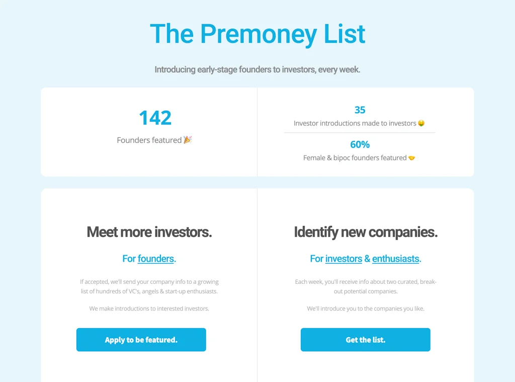 The Premoney List screenshot 1 of 4
