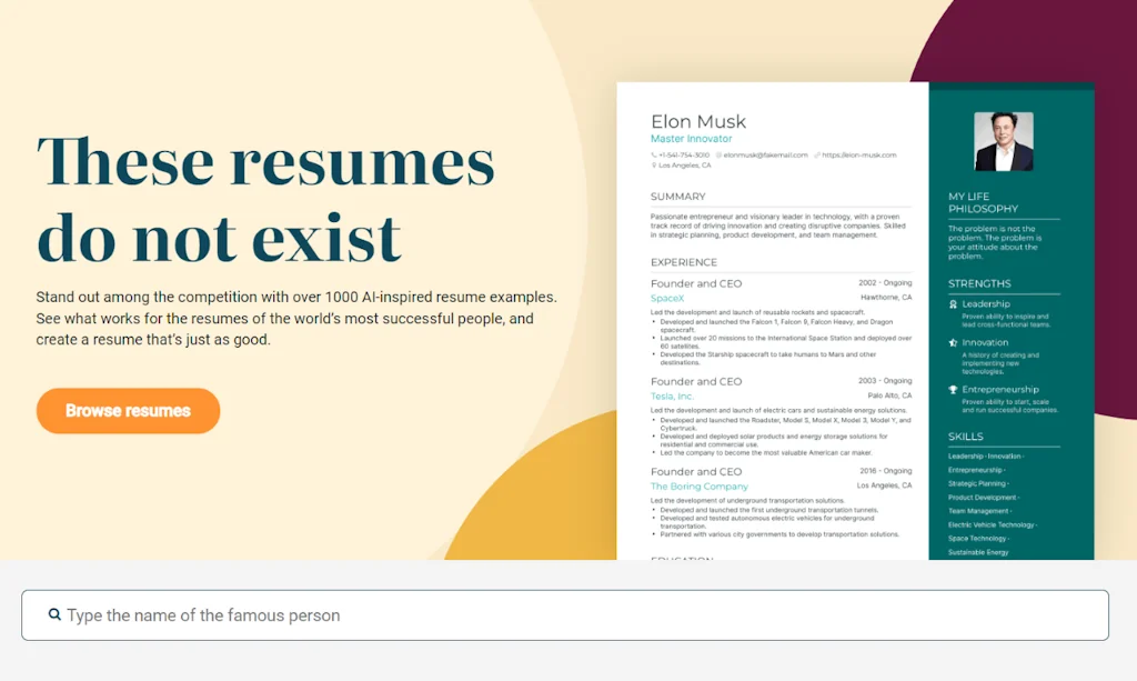 This Resume Does Not Exist screenshot 1 of 3