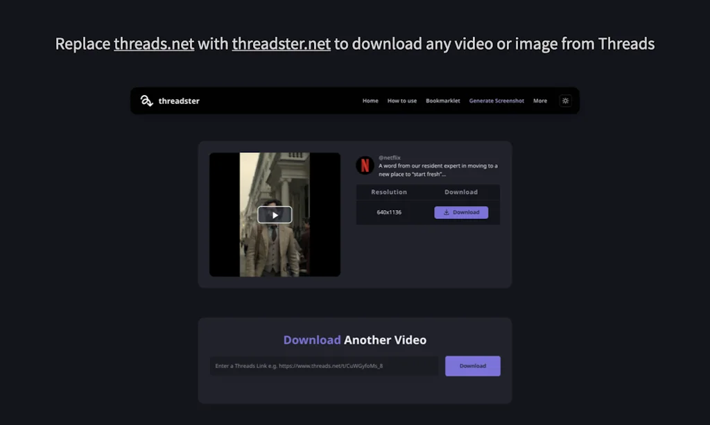 Threads Video Downloader - Shortcut screenshot 2 of 6