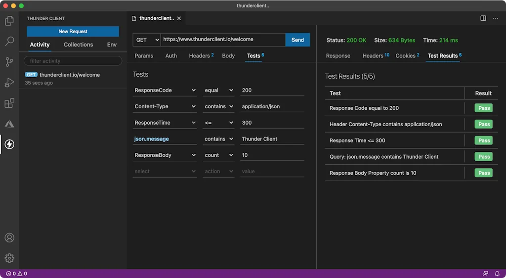 Thunder Client screenshot 2 of 3