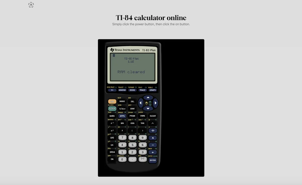 TI84 calculator online screenshot 1 of 2