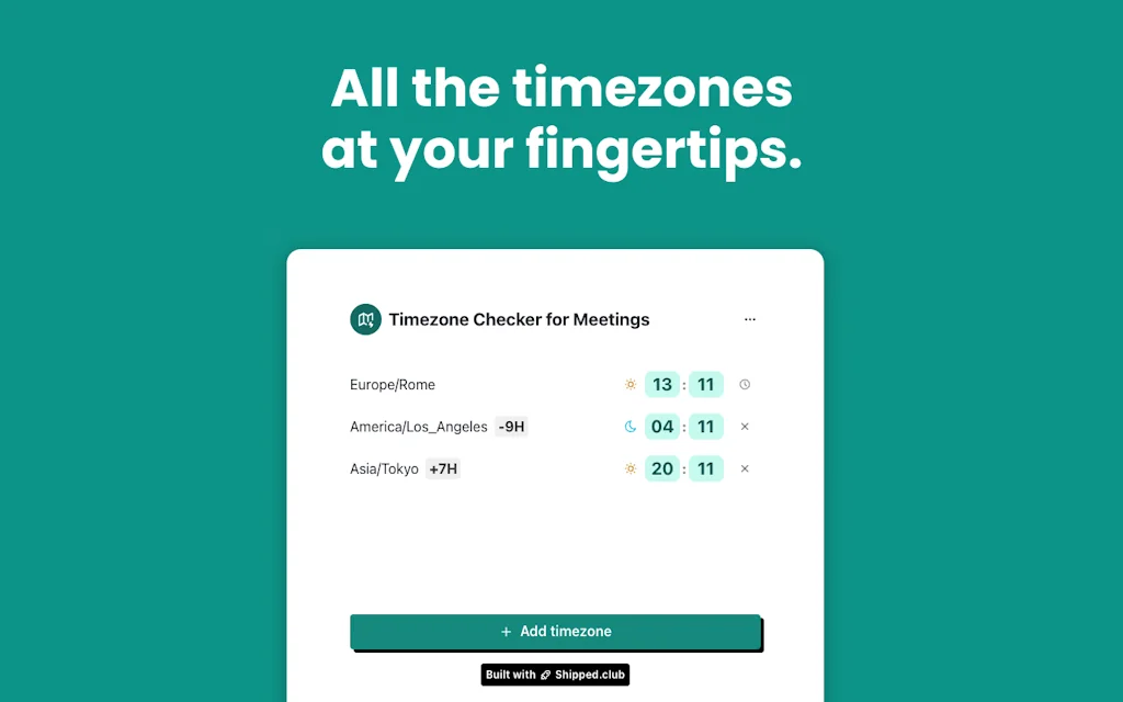 Timezone Checker for Meetings screenshot 1 of 5