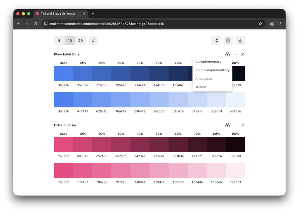 Tint & Shade Generator screenshot 2 of 3
