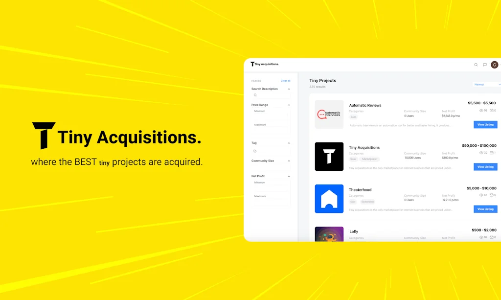 Tiny Acquisitions screenshot 2 of 6