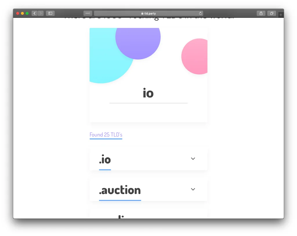 TLD.party screenshot 2 of 3