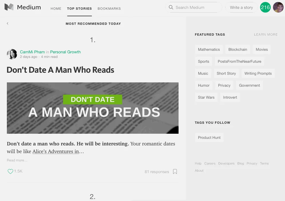 Top Highlights for Medium screenshot 1 of 4